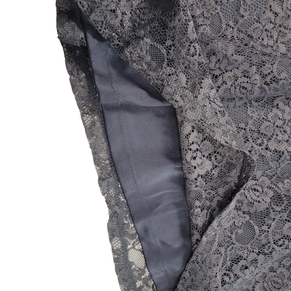 Speechless Mini Sleeveless Dress Blouson Top Sz M Skirt  Pink Chiffon Gray Lace - Picture 6 of 16